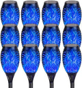Solar Torch Flame Lights with Flickering Blue Flame, Waterproof Outdoor Landscape Decoration Lighting for Garden, Lawn, Yard, Solar Powered (12) by Unknown