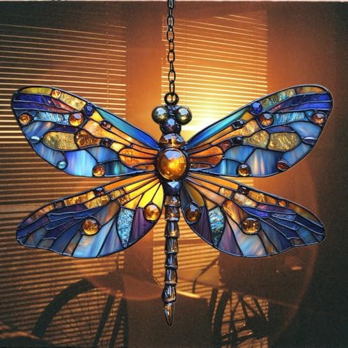 Tiffany Style Dragonfly Acrylic Suncatcher - Image 7