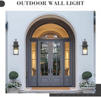 Emliviar Outdoor Light Fixture Wall Mount, Exterior Wall Sconce for Front Porch, Black Finish with Water Ripple Glass, DE279B BK-WP - Image 5