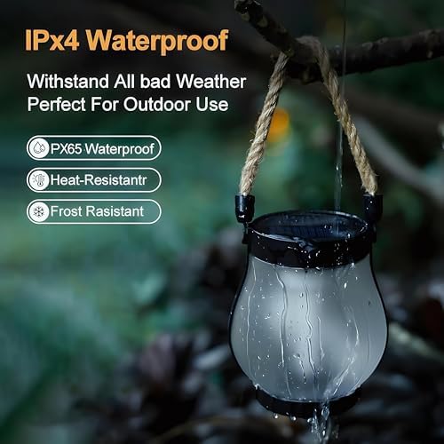 Solar Lantern Outdoor Lights Large Waterproof Flickering Flame Solar Lantern for Yard Garden Patio Hanging Tabletop Decor (5 Pcs) - Image 5