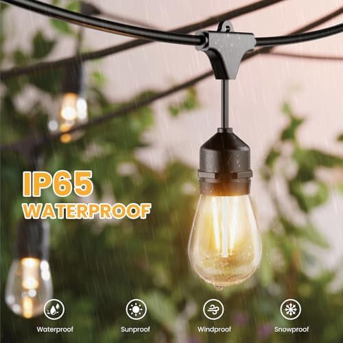 Svater 144 FT Outdoor String Lights 2W LED Outside Edison Waterproof ETL - Image 2