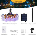 MERRIMAX M Solar String Lights Outddor, 257LEDs 25Ft Solar Powered Fairy Lights with 20 G50 Bulbs, 8 Modes Waterproof Solar Patio Lights Outside for Fence Camping Porch Balcony Decor (Multicolored) - Image 5