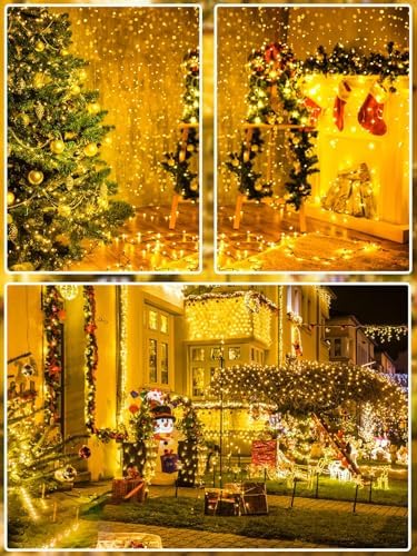 2 Pack Extendable Christmas String Lights Indoor Outdoor 400 LED Warm White - Image 6