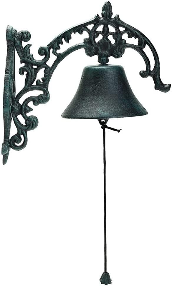 Cast Iron Doorbell Wall Bell Indoor Outdoor Din Cast Iron Doorbell Gothic Wall Bell Vintage Cast Iron Hand Crank Dinner Bells Patio Home Wall Hanging Decorations by Unknown