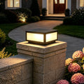 9.84 Inch Outdoor Column Lights, Black Square Pillar Post Light for Outside by SLAWA