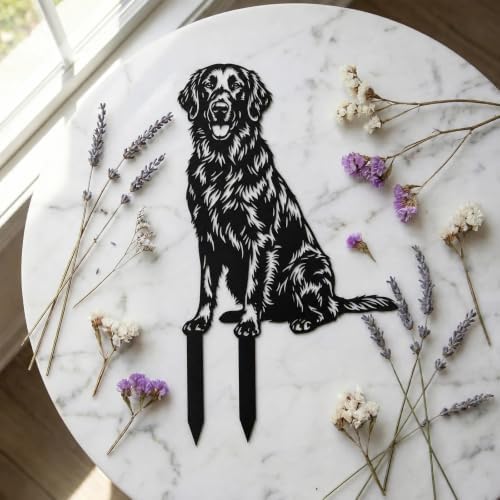 Dog Metal Garden Stake - Weatherproof Dog Silhouette Yard Art, Decorative Outdoor Sign for Lawn & Patio, Heartfelt Gift for Flat Coated Retriever Lovers(Stand,10") - Image 4