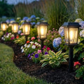 Solar Lights Outdoor, 8 Pack Solar Pathway Lights Outdoor, Waterproof Auto On/Off Garden Lights for Yard, Landscape Path, Walkway, Driveway Decor (3000K Warm White) by DOESLAG