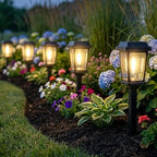 Solar Lights Outdoor, 8 Pack Solar Pathway Lights Outdoor, Waterproof Auto On/Off Garden Lights for Yard, Landscape Path, Walkway, Driveway Decor (3000K Warm White) by DOESLAG