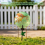 10" Diameter Garden Gazing Balls with Metal Stand (Light Green) - Image 5