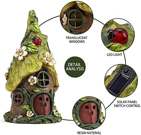 AIINY Garden Decor Outdoor Solar Statues, 9.4Inch Resin Fairy Garden Solar Lights Birthday Gifts for Women Yard Decorations, Gardening Gifts for Patio, Balcony, Porch Decor - Image 5