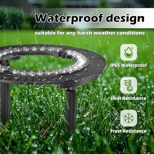 Wireless Solar Palm Tree Lights Outdoor, 3000K Warm Light 10000 mAh & 32 LEDs Outdoor Yard Lighting, Uplight Landscape Lights Solar Powered Flood Lights for Large Tree, Backyard, Garden - Image 6