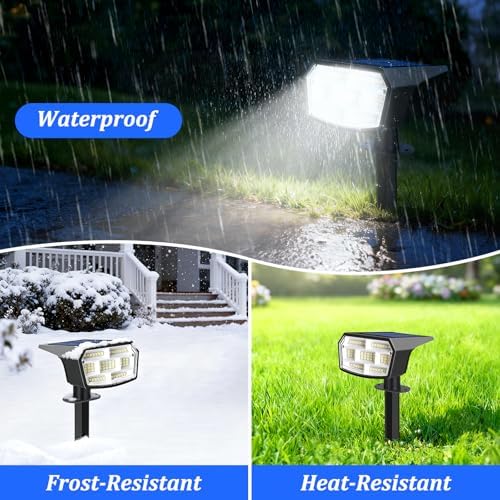 6-Pack Solar Spot Lights Outdoor Waterproof, Landscape Spotlight Cool White - Image 3