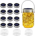 12 Pack Solar Mason Jar Lights for Outside, 30 LED Solar Mason Jar Lids Fairy Lights with 12 Hangers(No Jars) Outdoor Waterproof for DIY Patio Garden Yard Lawn Party Wedding Decoration Warm White by VOOKRY
