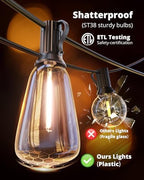 VIPAR 25FT ST38 String Lights and 100FT ST38 Patio Lights - Image 5