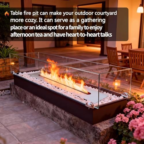 34.5 Inch Drop-in Table Top Fire Pit- A Portable Stainless Stel Fire Pit for Outdoor Use, Easy to Move and Does Not Require Connection to Pipes - Image 5