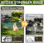 10 Panels Garden Fence Animal Barrier, 33 in(H) X 24 ft(L) Dog Fence Outdoor for Yard Rustproof No Dig Fencing Decorative Metal Wire Panel Border for Rabbits, Flower Bed Patio Temporary Ground Stakes - Image 4