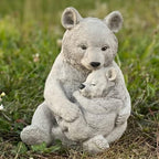 Bears Statue Garden Baby Bear Figurine Concrete Animals Sculpture Lawn Statue for Home and Garden - Image 2