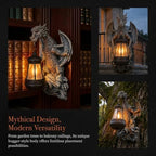 10" Dragon Solar Lantern Outdoor Garden Statue - Resin Tree Hugger Decor Figurine, Fantasy Yard Art with Solar Light for Patio Lawn Porch, Unique Medieval Whimsical Gift for Dragon Lovers - Image 7