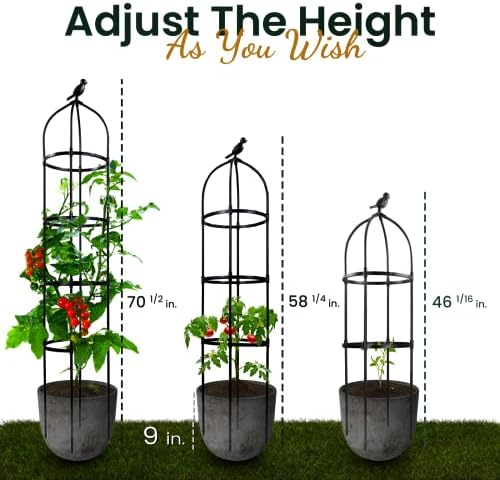 Idzo Plastic Obelisk Trellis for Climbing Plants Outdoor 5.8 Feet Tall, 70in Garden Trellis for Garden Outdoor Potted Plant Support, 1pc, Obelisk Trellises _ Plastic Coated - Image 6