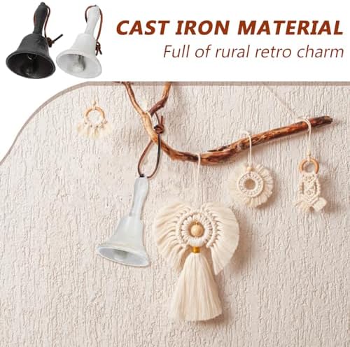 2pcs Cast Iron Hand Call Bell Vintage Desktop Bell Xmas Decor - Image 3