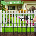 Thrivinest 30 Pack Animal Barrier Fence, No Dig Fence Decorative Fences, Rustproof Metal Small Garden Fence Border for Dogs Rabbits (Black, 30 Pack,30Ft) - Image 6