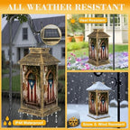 Solar Lantern Outdoor Waterproof Door Ruined House san Juan Puerto rico Colorful Island Garden Decor LED Hanging Solar Lights Tabletop Lamp Gifts for Women Mom Outside Yard Patio Porch - Image 3