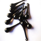 Garden Suncatchers 20pcs Black Chandelier Pendant Glass Crystal Teardrop Chandelier Parts (with Rings) Hanging Glass Pendants Curtain Drops Home Wedding Decoration Handmade Pendant Necklaces - Image 2