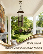 32" Memorial Wind Chimes Deep Tone Outdoor, C Major Tuned Aluminum Wind Chime with Gift Box & Envelope, Sympathy Wind Chime for Garden Decor Hanging, Heart Pendant, Bronze - Image 4