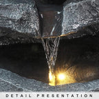5-Tiered Cascading Rock, 22" High Outdoor Garden Waterfall with LED Lights and Pump, Resin Water Fountain for Garden, Patio, Yard, Deck Decor (22" High 5-Tiers) - Image 4