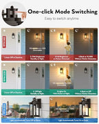 VIANIS 2 Pack Outdoor Lights for House, Brown Dusk to Dawn Motion Sensor Outdoor Light, Oil Rubbed Bronze Porch Lights Outdoor Lantern for Garden, Garage, Doorway, Aluminum,Hardwired, Non-Solar - Image 2