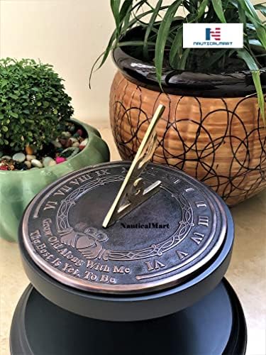 Nautical-Mart Garden Sundial Grow Old with Me -The Best is Yet, to be (Copper Antique), Unique Wedding Gift Idea for Parents, Engraved Anniversary Sundial, Home Decor - Image 2