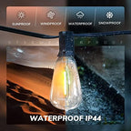 Achin Outdoor String Lights 150FT LED ST38 Edison Vintage String Lights Outdoor Dimmable Warm 2200K with 75 Shatterproof Bulbs Plastic String Lights Waterproof for Patio Bistro Gazebo Lights - Image 4