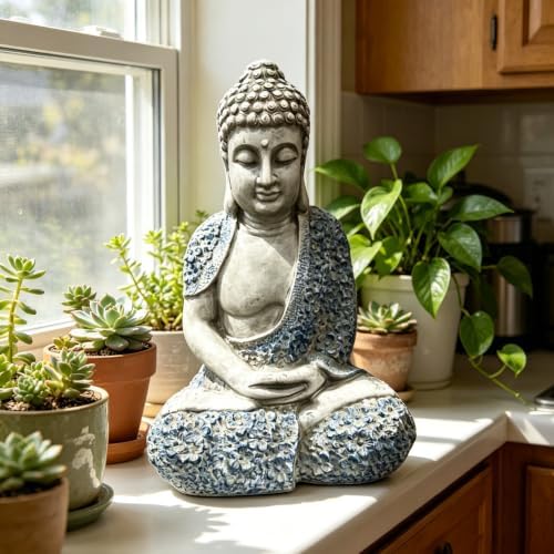 16'' Weatherproof Resin Buddha Garden Statue Outdoor by Unknown