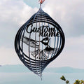 Personalized Goldfinch Metal Wind Spinner, Custom Bird Hanging Yard Art, Nature Inspired Outdoor Decor (Goldfinch Garden Wind Spinner) by Linktee