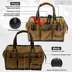 Coreflex 14 inch Wide-Mouth Tool Bag, Gear Bag, Multiple Purpose - for Plumbers, Electricians, Handymen also good for daily use, office use and camping. (Tan) - Image 2
