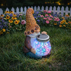 Lyeasw Solar Gnome Decor with Honeycomb Lantern, Outdoor Garden Decor by Lyeasw