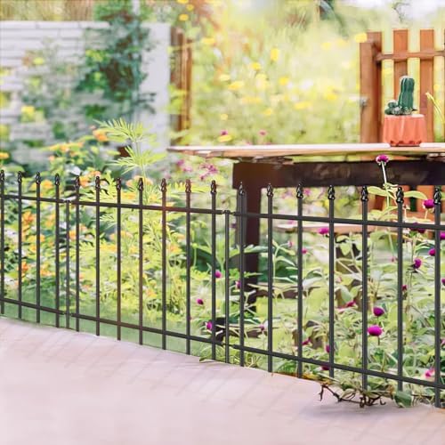 Decorative Metal Garden Fence 24" x 16', Outdoor Fence Border with Stakes - Image 6