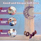 Amethyst Crystal Suncatcher Moon Hanging Sun Catchers Wall Decor - Image 4