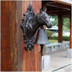 Cast Iron Dinner Bell, Outdoor Bell, Cast Iron Dinner Bell for Outdoor Farmhouse Retro Horse Head Wall Mounted Cast Iron Bells - Image 4