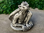 Large gothic gremlin Gargoyle figure outdoor Concrete antique decoration Sitting gargoyle statue French grotesque garden ornament Cast stone Guardian Gargoyle Statue Concrete Gargoyle Winged Creature - Image 6