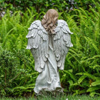Grace4Joy Garden Angel Statue Outdoor Decor - 19.3 Inches Guardian Angel Resin Figurine with Flowers, Hand Painted Religious,Fairy Sculpture for Home Yard Patio Lawn Hallway - Image 2
