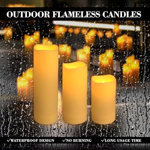 72-Pack Realistic Flameless LED Candle, Battery Operated with Remote Control, 3D Flame Pillar Timer Funtion Melted Top Safe,Perfect for Indoor/Outdoor Decor,Wedding,BBQ and Gift. - Image 2