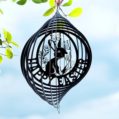 Personalized Irish St. Patrick's Day Shamrock Wind Spinner Sublimation Custom Family's Name Last Name Metal Art Laser Cut Design 3D Decor Garden Yard Outdoor Newlyweds Gifts (Easter Day) by Handmadetneonsign