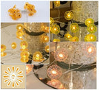 CAKERS LED Petal-Shaped String Lights|Flower Decor Copper Wire Fairy Lights|Creative Floral Plant String Lights for Christmas Party Bedroom Patio,Pink Flower,10m(32.8ft)-100LED-Solar - Image 2