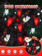 C6 Solar Christmas Lights Outdoor 33FT 100 LED String Lights Red White - Image 2