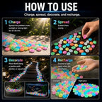 Glow in the Dark Rocks for Garden Decor, Luminous Pebbles for Aquarium Fish Tank, Outdoor Walkway, Patio, Planter and Yard Decoration (Multicolor 600PCS) - Image 6
