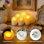 Nimiko Solar Outdoor Waterproof Flameless Candles - 5 Pack Solar & Battery Operated LED Candles, White (D3.25" x 4"/5"/6" Assorted Heights) for Garden, Patio, Outdoor Decoration - Image 5