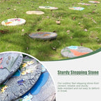 Outdoor Stepping Stones,Stepping Stones for Garden,Paver Stones,Garden Stepping Stones Outdoor,Round Stepping Stones Decorative Garden Stones，Butterfly Motif Garden Stepping Stone(Pink) - Image 3