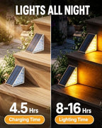 Solar Step Lights Outdoor Waterproof, 6 Pack Solar Stair Lights Outdoor IP67 Dusk to Dawn, Warm 3000K Outdoor Step Lights, Solar Lights for Steps and Stairs, Deck Steps, Patio Stairs, Porch Steps - Image 5