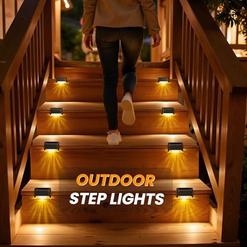 APONUO Solar Deck Lights 16 Pack, Solar Lights Outdoor Waterproof Led Solar Step Lights for Outside Stairs,Fence,Backyard,Patio（Warm White） - Image 4